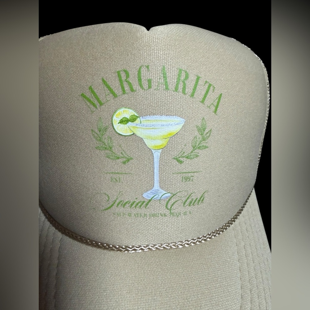 Tan Margarita Social Club Trucker Snap Back Hat Unisex